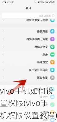 vivo手机如何设置权限(vivo手机权限设置教程)