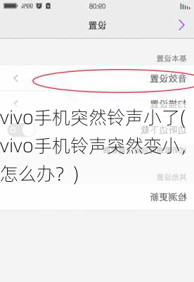 vivo手机突然铃声小了(vivo手机铃声突然变小，怎么办？)