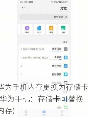 华为手机内存更换为存储卡(华为手机：存储卡可替换内存)