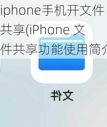 iphone手机开文件共享(iPhone 文件共享功能使用简介)