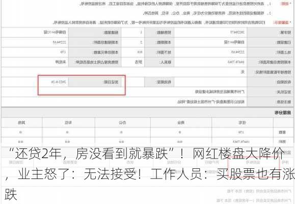 “还贷2年，房没看到就暴跌”！网红楼盘大降价，业主怒了：无法接受！工作人员：买股票也有涨跌