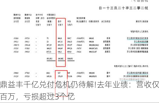 鼎益丰千亿兑付危机仍待解!去年业绩：营收仅百万，亏损超过3个亿