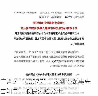 广誉远（600771）收到处罚事先告知书，股民索赔分析