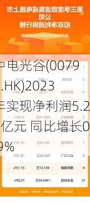 中电光谷(00798.HK)2023年实现净利润5.27亿元 同比增长0.9%