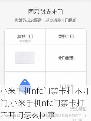 小米手机nfc门禁卡打不开门,小米手机nfc门禁卡打不开门怎么回事