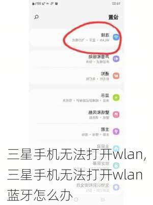 三星手机无法打开wlan,三星手机无法打开wlan 蓝牙怎么办