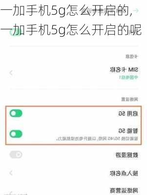 一加手机5g怎么开启的,一加手机5g怎么开启的呢