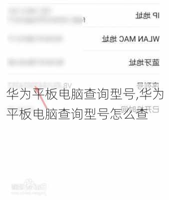 华为平板电脑查询型号,华为平板电脑查询型号怎么查