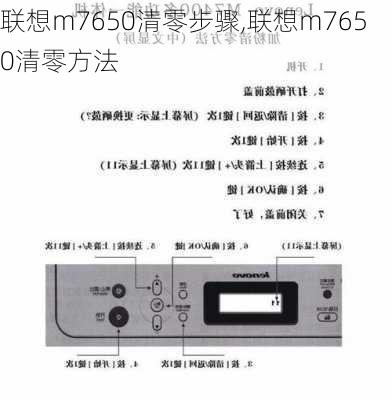 联想m7650清零步骤,联想m7650清零方法