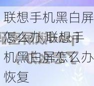 联想手机黑白屏怎么办,联想手机黑白屏怎么办恢复