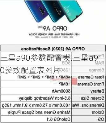 三星a90参数配置表,三星a90参数配置表图片