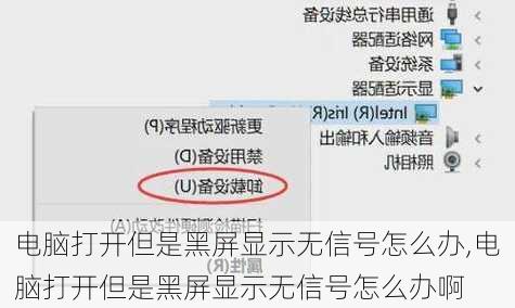 电脑打开但是黑屏显示无信号怎么办,电脑打开但是黑屏显示无信号怎么办啊