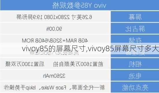 vivoy85的屏幕尺寸,vivoy85屏幕尺寸多大