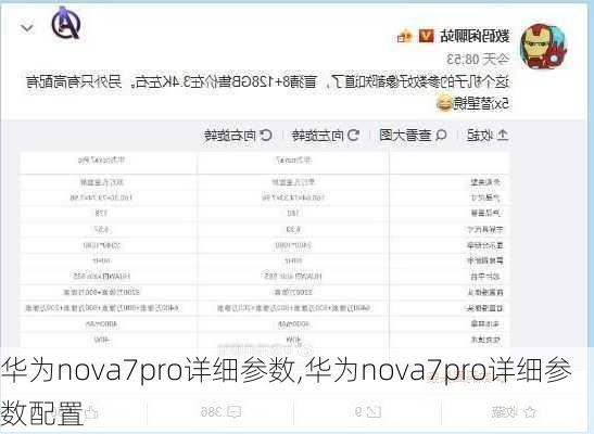 华为nova7pro详细参数,华为nova7pro详细参数配置