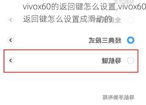 vivox60的返回键怎么设置,vivox60返回键怎么设置成滑动的