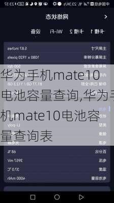 华为手机mate10电池容量查询,华为手机mate10电池容量查询表