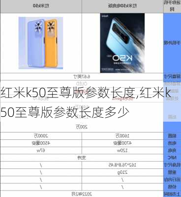 红米k50至尊版参数长度,红米k50至尊版参数长度多少