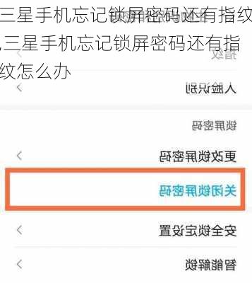 三星手机忘记锁屏密码还有指纹,三星手机忘记锁屏密码还有指纹怎么办