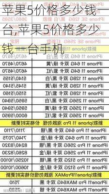 苹果5价格多少钱一台,苹果5价格多少钱一台手机