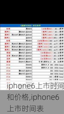 iphone6上市时间和价格,iphone6上市时间表