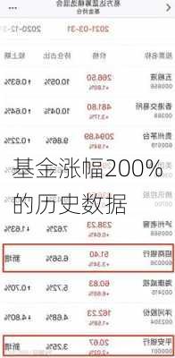 基金涨幅200%的历史数据