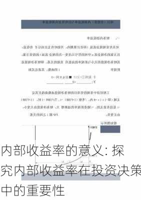 内部收益率的意义: 探究内部收益率在投资决策中的重要性