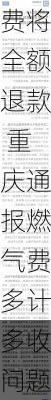 立案调查14件、多收取的燃气费将全额退款 重庆通报燃气费多计多收问题