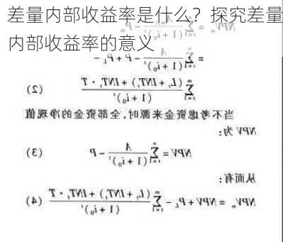 差量内部收益率是什么？探究差量内部收益率的意义