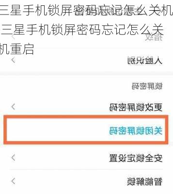 三星手机锁屏密码忘记怎么关机,三星手机锁屏密码忘记怎么关机重启