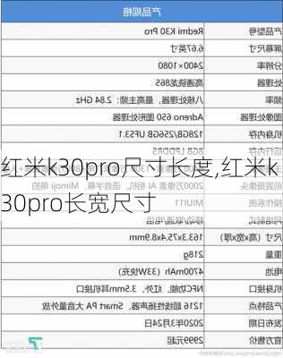 红米k30pro尺寸长度,红米k30pro长宽尺寸