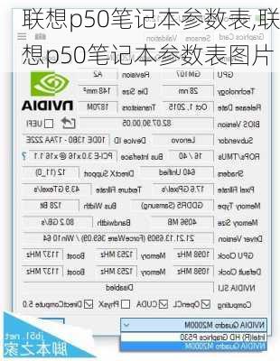 联想p50笔记本参数表,联想p50笔记本参数表图片