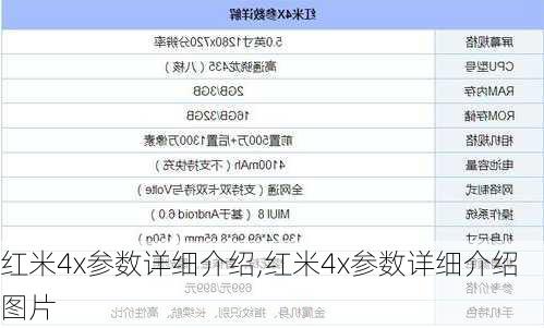 红米4x参数详细介绍,红米4x参数详细介绍图片