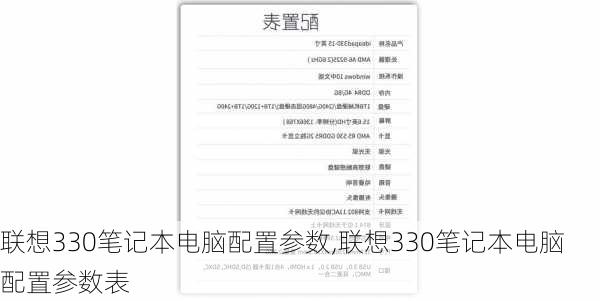 联想330笔记本电脑配置参数,联想330笔记本电脑配置参数表