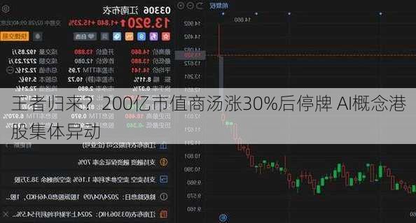 王者归来？200亿市值商汤涨30%后停牌 AI概念港股集体异动