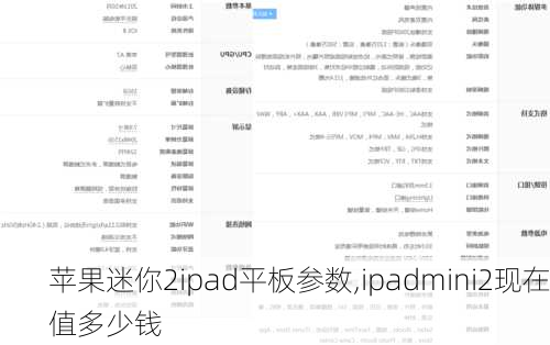 苹果迷你2ipad平板参数,ipadmini2现在值多少钱