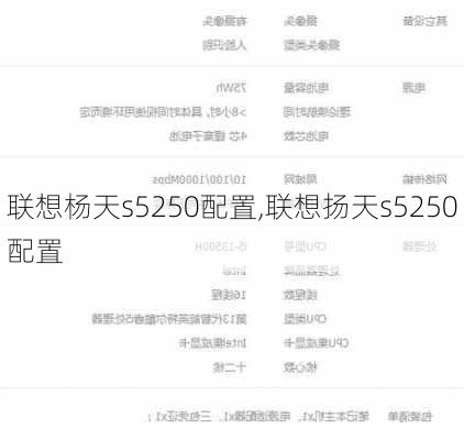 联想杨天s5250配置,联想扬天s5250配置