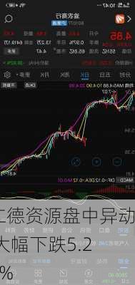 仁德资源盘中异动 大幅下跌5.24%