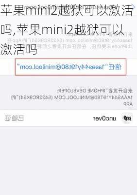 苹果mini2越狱可以激活吗,苹果mini2越狱可以激活吗