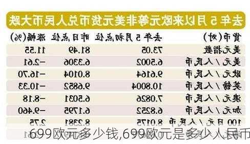 699欧元多少钱,699欧元是多少人民币