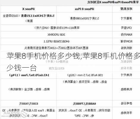 苹果8手机价格多少钱,苹果8手机价格多少钱一台