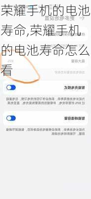 荣耀手机的电池寿命,荣耀手机的电池寿命怎么看