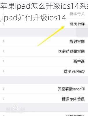 苹果ipad怎么升级ios14系统,ipad如何升级ios14