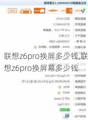 联想z6pro换屏多少钱,联想z6pro换屏幕多少钱