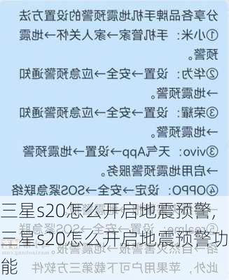 三星s20怎么开启地震预警,三星s20怎么开启地震预警功能