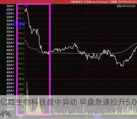 亿胜生物科技盘中异动 早盘急速拉升5.04%