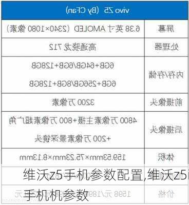 维沃z5手机参数配置,维沃z5i手机机参数