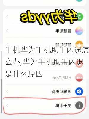 手机华为手机助手闪退怎么办,华为手机助手闪退是什么原因