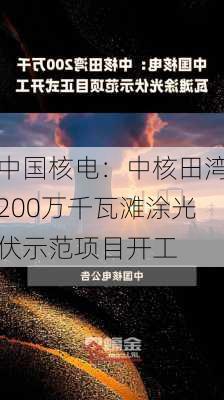 中国核电：中核田湾200万千瓦滩涂光伏示范项目开工