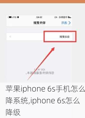 苹果iphone 6s手机怎么降系统,iphone 6s怎么降级