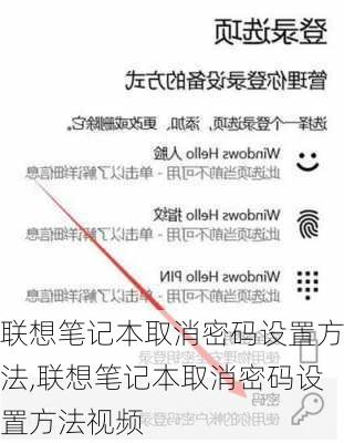 联想笔记本取消密码设置方法,联想笔记本取消密码设置方法视频